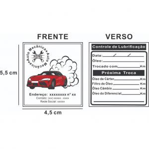 500 Etiquetas Adesivas Para Troca De Óleo Personalizado Com Sua Logo e Nome Adesivo Vinil, 4,5 e 5,5cm    