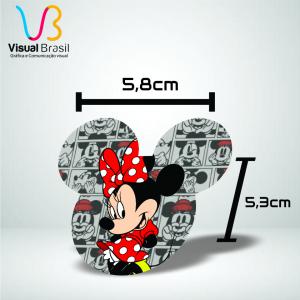 Etiqueta Adesiva Para Tubete|Mickey e Minnie VinilSul 5,8x5,3cm  Total Brilho Corte Reto 