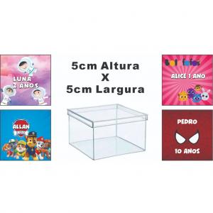 Etiquetas Adesivas 5X5 Para caixas de acrílico/aniversários Adesivo Vinil, 5x5    