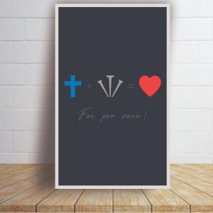 Placa Decorativa em MDF 3MM Religioso Foi Por Amor Cristão MDF 3MM 21x34cm    